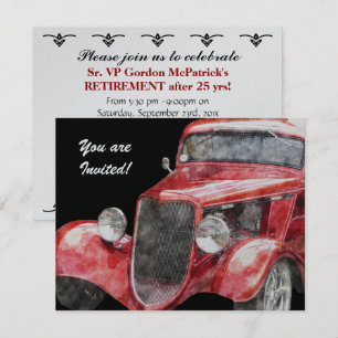 Invitation Voiture de collecte classique de Hotrod de la fête