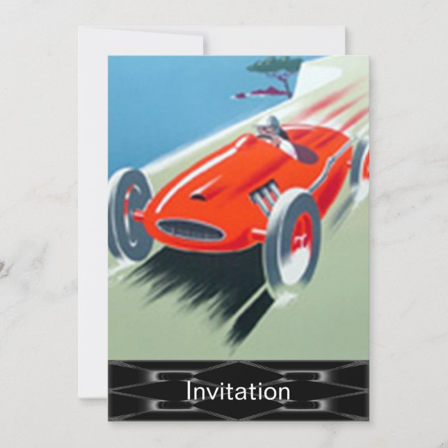 Invitation voiture de course (Devant)