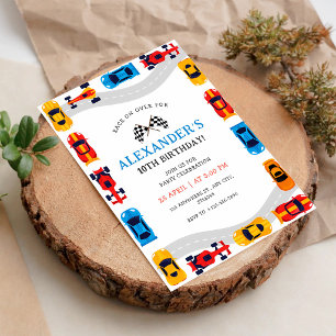 Invitation Voiture de course 10e anniversaire