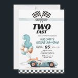 Invitation Voiture de course 2 Rapide 2e anniversaire<br><div class="desc">Racing Car Two Fast 2nd Birthday Invitation</div>