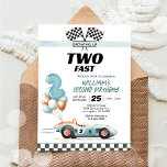 Invitation Voiture de course 2 Rapide 2e anniversaire<br><div class="desc">Racing Car Two Fast 2nd Birthday Invitation</div>
