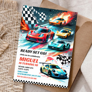 Invitation Voiture de course 5e anniversaire