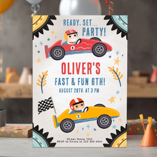 Invitation Voiture de course Anniversaire Bash