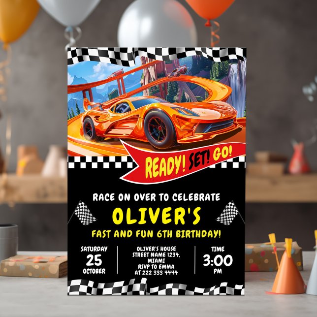 Invitation Voiture de course Anniversaire Bash (Créateur téléchargé)
