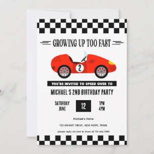 Invitation Voiture de course Anniversaire, Voiture de course 