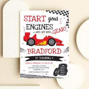Invitation Voiture de course Démarrez vos moteurs Voiture de 
