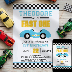 Invitation Voiture de course Fast One 1er anniversaire