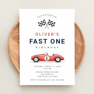 Invitation Voiture de course rapide pour un 1er anniversaire