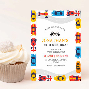 Invitation Voiture de course rapide pour un 1er anniversaire