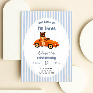 Invitation Voiture de course rétro 3e anniversaire