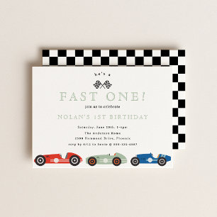 Invitation Voiture De Course Rétro Fast Un Thème Anniversaire
