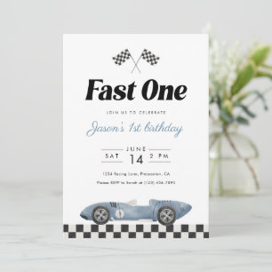 Invitation Voiture de course vintage Fast One 1er anniversair