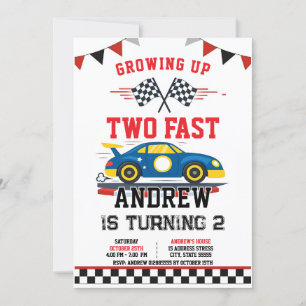 Invitation Voiture de course Vintage personnelle Anniversaire