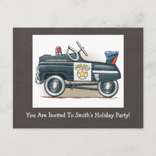 Invitation Voiture de flic pour pédales de police