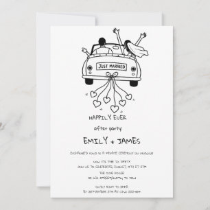 Invitation Voiture de jeunes mariés Réception de mariage 