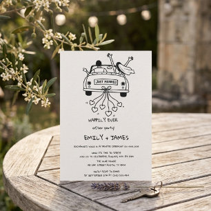 Invitation Voiture de jeunes mariés Réception de mariage
