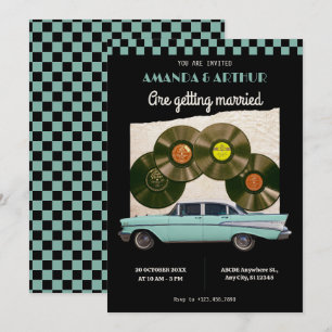Invitation Voiture de mariage vintage classique