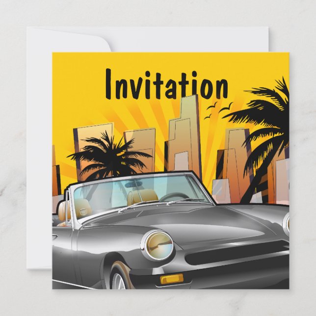 Invitation Voiture de sport classique (Devant)