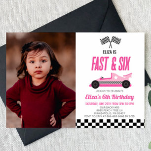 Invitation Voiture Fast & Six Pink Race 6e fête d'anniversair