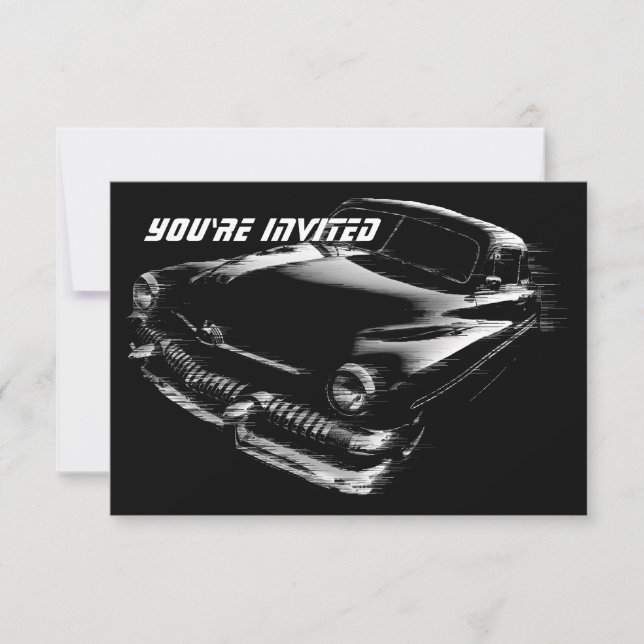 Invitation Voiture Flash Noir Anniversaire V2 (Devant)