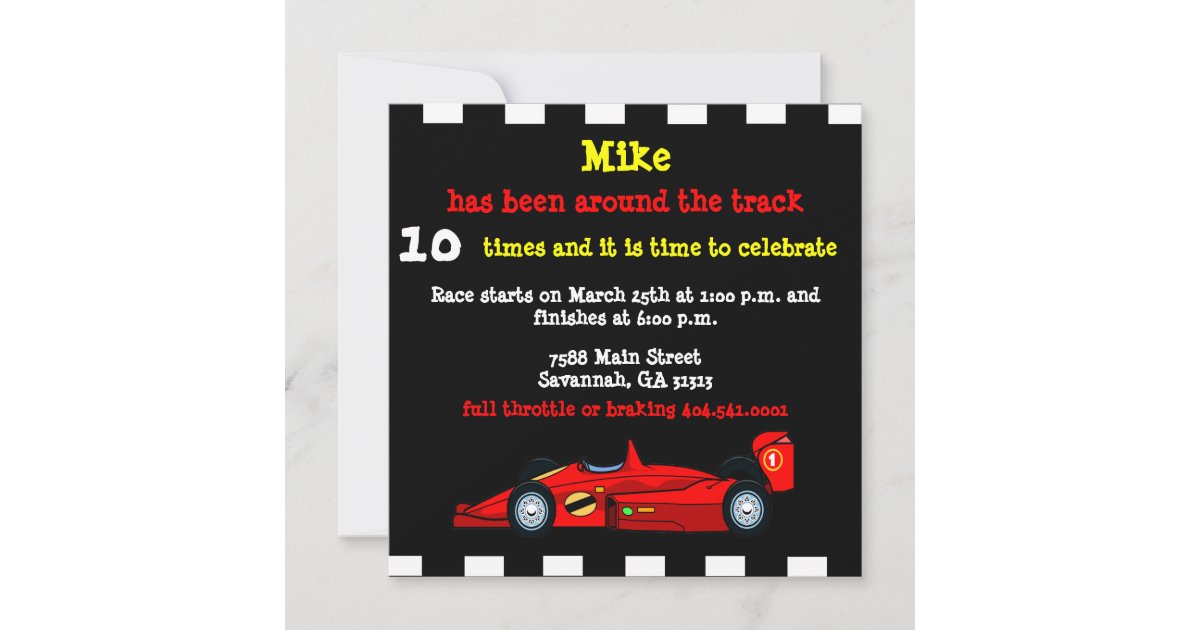 Invitation Voiture Race Zazzle.fr