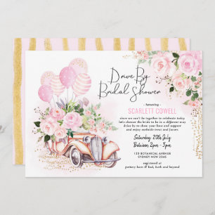 Invitation Voiture Rétro Roses De Pink Gold Par Fête de l'mar