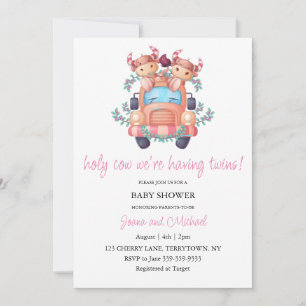 Invitation Voiture Rose Saint Vache Nous Avons Un Baby shower