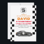 Invitation Voiture Sport Noir | Toys Cars 5th Boy Birthday<br><div class="desc">Voiture sport noire Anniversaire Invitation Modèle est parfait pour la fête d'anniversaire du garçon. L'invitation à thème voitures est plein d'éléments de design amusants et mignons comme, aquarelle colorée et poussière d'or (imitation or- image numérique) plus. Les Anniversaires de enfants sont spéciaux, et cet invitation peut l'aider à faire une...</div>