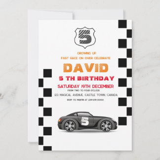 Invitation Voiture Sport Noir | Toys Cars 5th Boy Birthday
