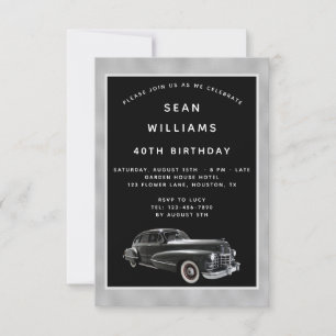 Invitation Voiture vintage classique 40e anniversaire