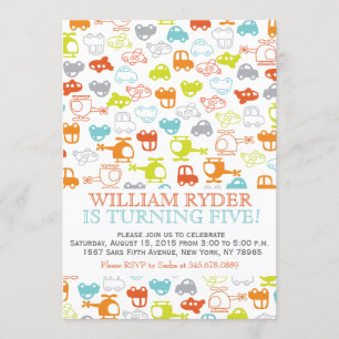 Invitation Voitures, avions et hélicoptères modernes Invitati