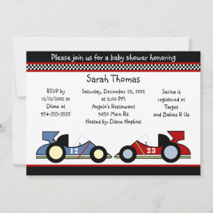 Invitation Voitures de course Baby shower/AnniversaireInvitat