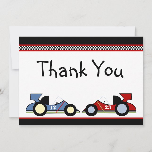 Invitation Voitures de course Baby shower/AnniversaireInvitat (Devant)