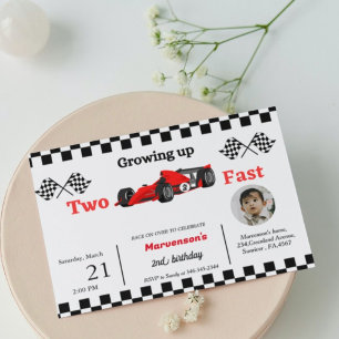 Invitation Voitures de course d'anniversaire garçon grandissa