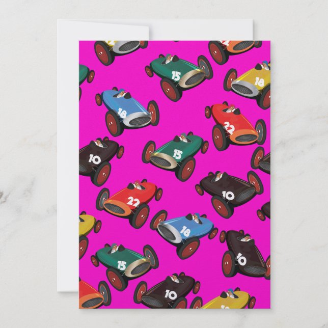 Invitation Voitures de course vintages (Devant)