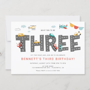 Invitation Voitures et Camions Transport en ville TROISIÈME a