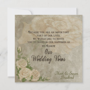 Invitation Voix du Mariage de renouvellement du Rose vintage