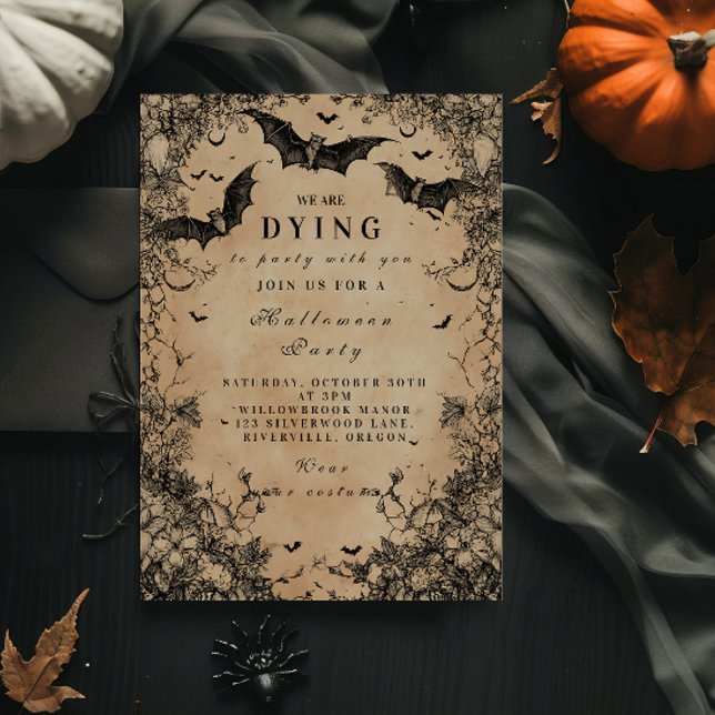 Invitation Vol de gothique Halloween sombre (Créateur téléchargé)