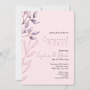 Invitation Volage rose et violet Partie d'engagement rose