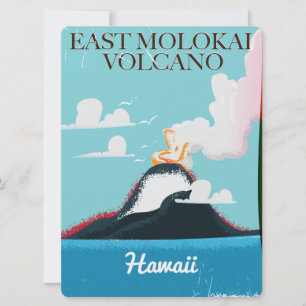 Invitation volcan de east molokai affiche vintage de voyage à