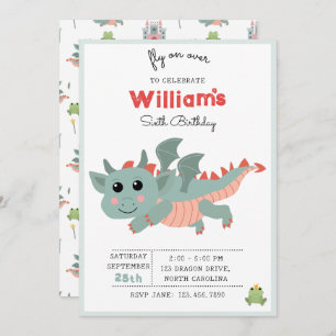 Invitation Voler sur Dragon Boy Anniversaire de enfant Party
