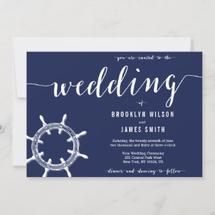 Invitation Volet bleu marine