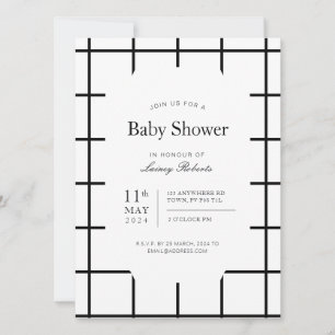 Invitation Volet simple monochrome noir blanc vitrage