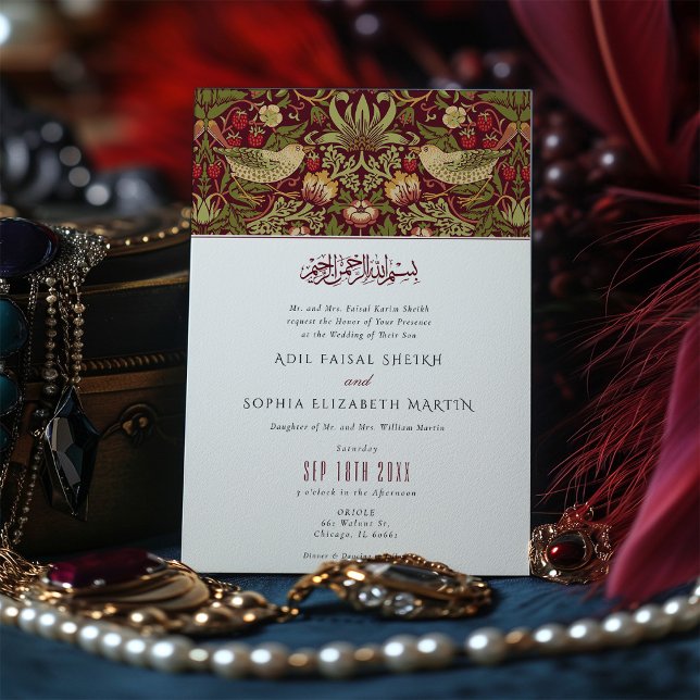 Invitation Voleur musulman de fraises rouges Mariage islamiqu (Créateur téléchargé)