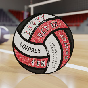 Invitation Volley-ball fête d'anniversaire Parties scintillan