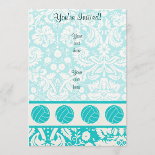 Invitation Volley-ball turquoise