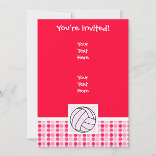 Invitation Volleyball rose mignon