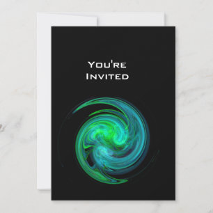 Invitation VORTEX CLAIR bleu clair vert noir