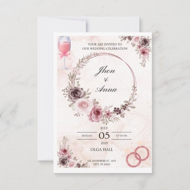 Invitation Vos Bien-Aimés à Votre Mariage (Devant)