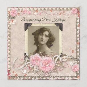 Invitation Vos gemmes d'anges de dentelle de roses de